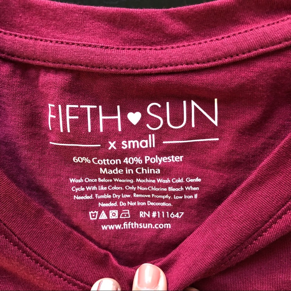 🌟 3/$25 Fifth Sun Cute “Wine” Graphic Tee - Picture 2 of 2